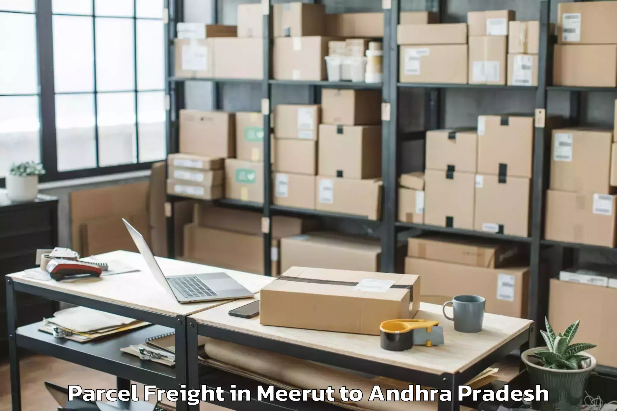 Efficient Meerut to Nidamarru Parcel Freight